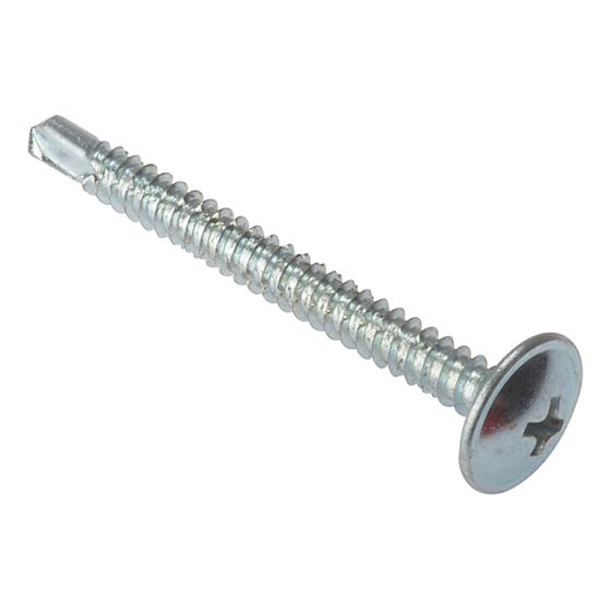Baypole Self-Drill Screw Phillips Wafer Head ZPﾠ4.8ﾠxﾠ50mmﾠBox 100 by Forgefix - 100BPS4850ZP