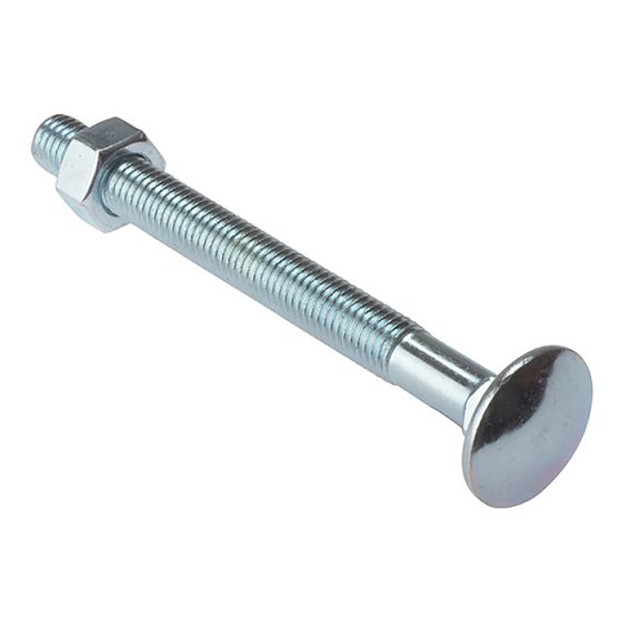Carriage Bolt & Nut ZP M12 x 130mm Bag 5 by Forgefix - 5CB12130