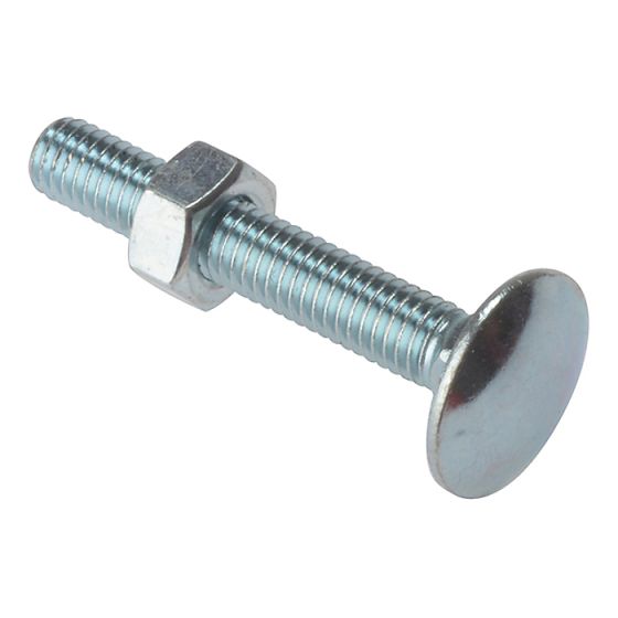 Carriage Bolt & Nut ZP M6 x 40mm Bag 10 by Forgefix - 10CB640