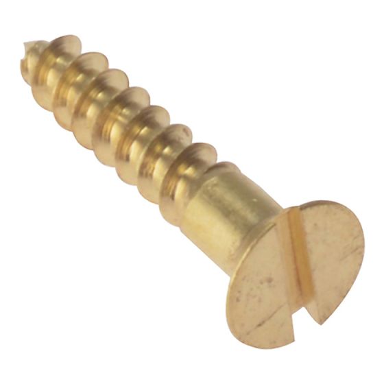 Wood Screw Slotted CSK Solid Brass 2in x 6 Box 200 by Forgefix - CSK26BR