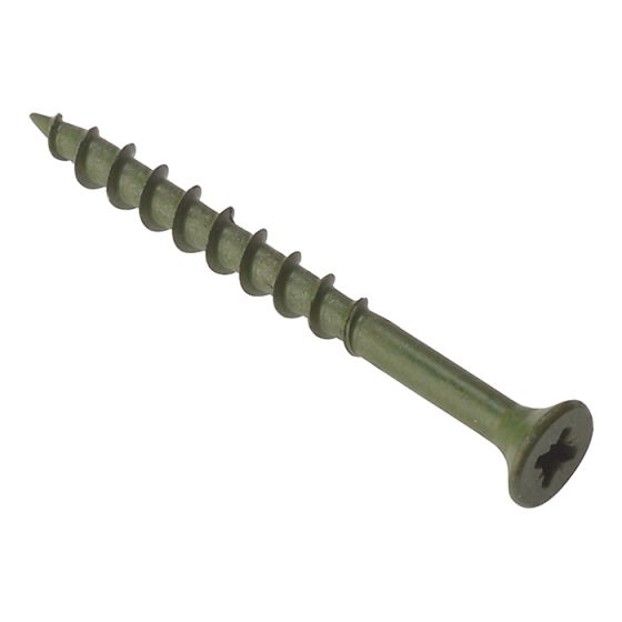 Decking Screw Pozi ST Green Anti-Corrosion 4.5 x 50mm Box 200 by Forgefix - DS4550