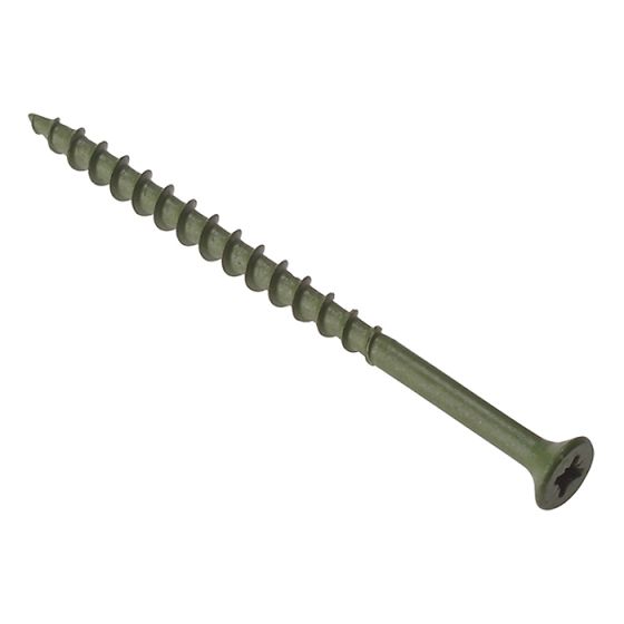 Decking Screw Pozi ST Green Anti-Corrosion 4.5 x 75mm Box 200 by Forgefix - DS4575