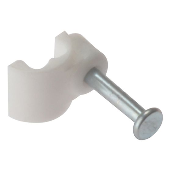 Cable Clip Flat White Bellwire Box 100 by Forgefix - FCCBW