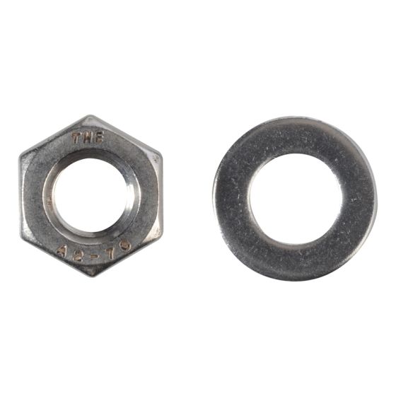 Hexagonal Nuts & Washers A2 Stainless Steel M10 Forge Pack 8 by Forgefix - FPNUT10SS