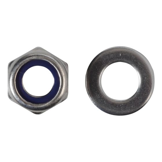 Nyloc Nuts & Washers A2 Stainless Steel M10 Forge Pack 8 by Forgefix - FPNYLOC10SS