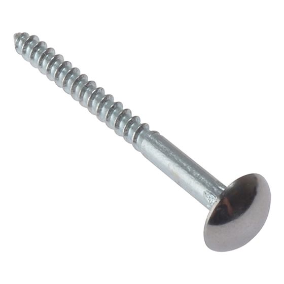 Mirror Screw Chrome Domed Top Slotted CSK ST ZP 3/4in x 8 Bag 10 by Forgefix - 10MS34CP