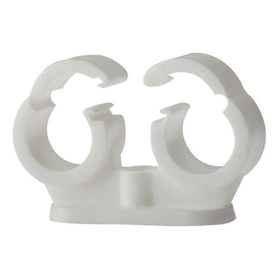 Pipe Clip Double Cliplock 22mm Box 50 by Forgefix - PCDC22