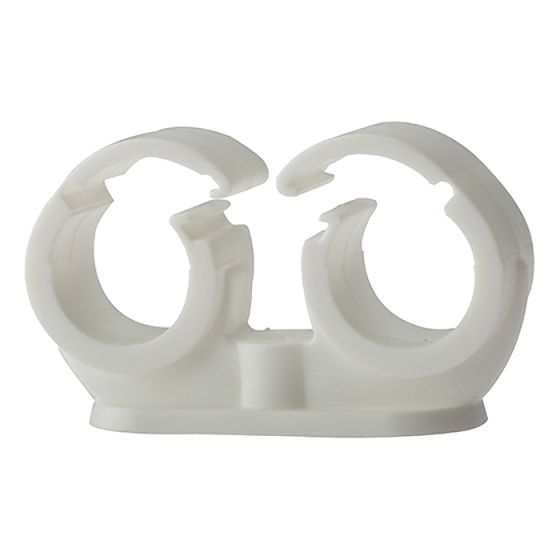 Pipe Clip Double Cliplock 28mm Box 50 by Forgefix - PCDC28