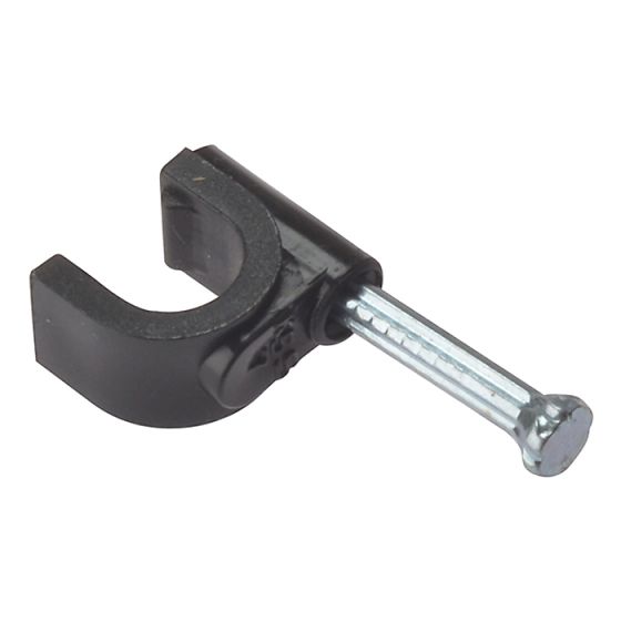 Cable Clip Round Coax Black 6-7mm Box 100 by Forgefix - RCC67B