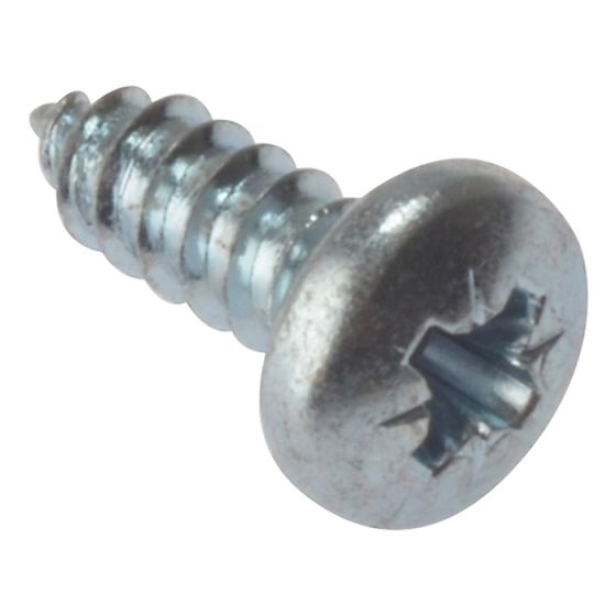 Self-Tapping Screw Pozi Pan Head ZP 1.1/2in x 10 Box 200 by Forgefix - STPP11210ZP
