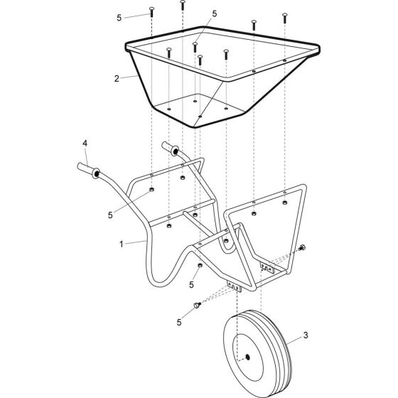 Main Assembly for Wheelbarrow