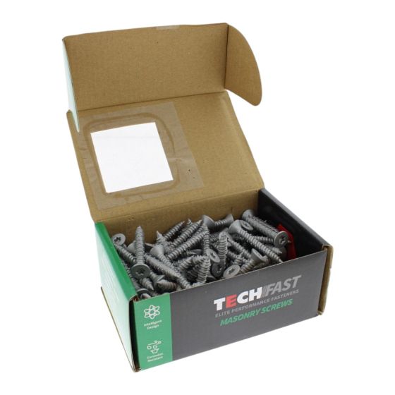 TechFast Masonry Screw TORX Compatible CSK 6.3 x 45mm (Box 100)
