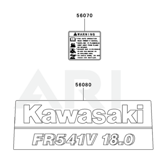 Kawasaki FR541V Engine Label