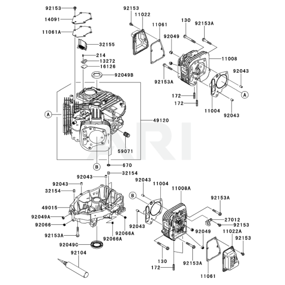 Cylinder/Crankcase Kawasaki FR541V