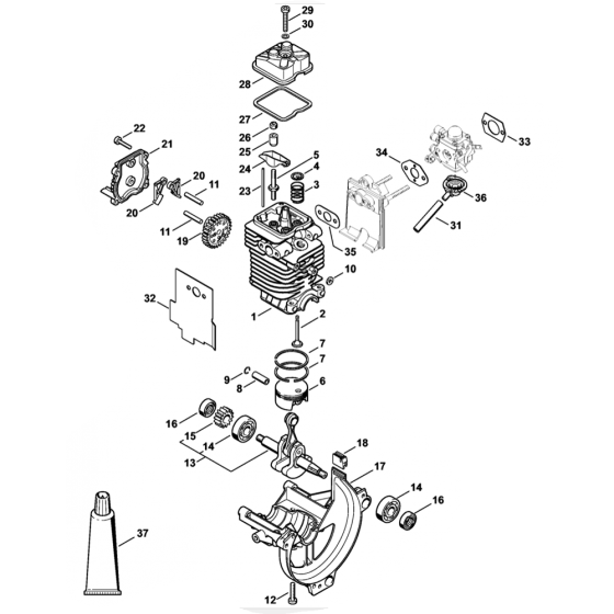 Stihl FS100 FS110 Engine 40mm Assembly