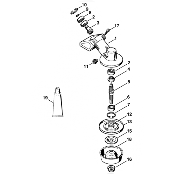 Stihl FS130 FS130r Gear Head Assembly