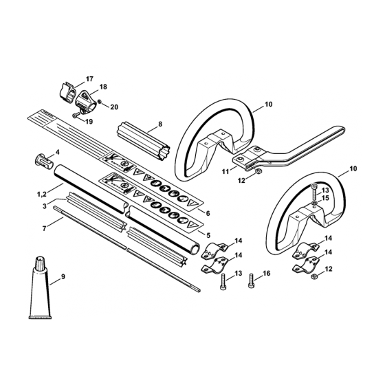 Stihl FS55 Drive Tube Assembly Loop Handle