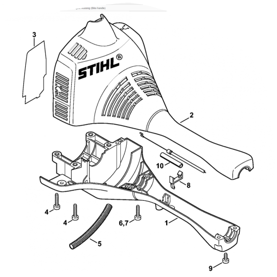 Stihl FS55 Engine Housing Bike Handle Assembly