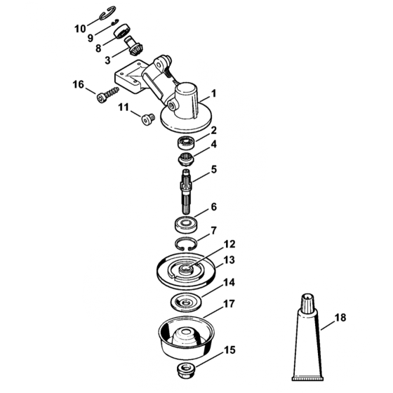 Stihl FS55 Gear Head 16.2014 Assembly