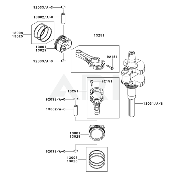 Piston & Crankshaft for FS651V