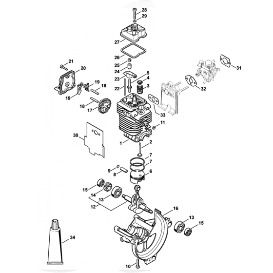 Stihl FS90 FS90r Engine Assembly