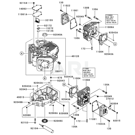 Cylinder & Crankcase for FT651V