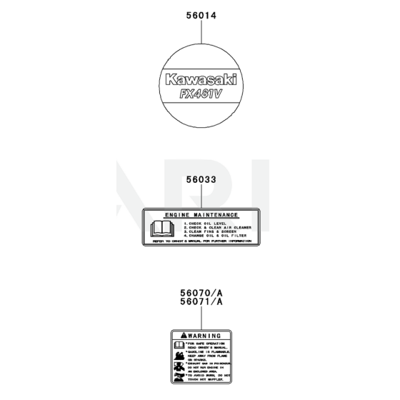 Kawasaki FX481V Engine Label