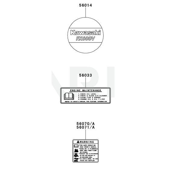 Kawasaki FX691V Engine Label
