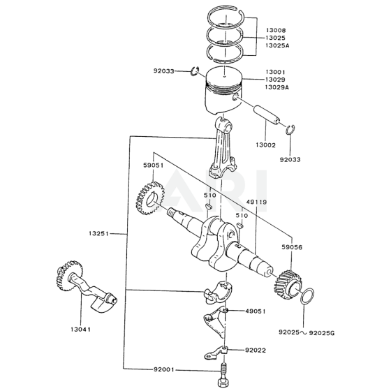 Piston & Crankshaft for FZ340D