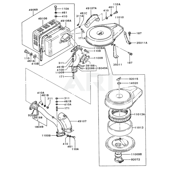Air Filter & Muffler for FZ790D
