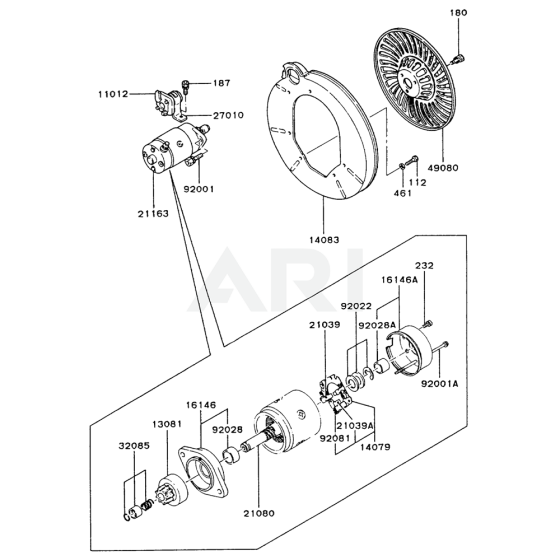 Starter for Kawasaki FZ790D