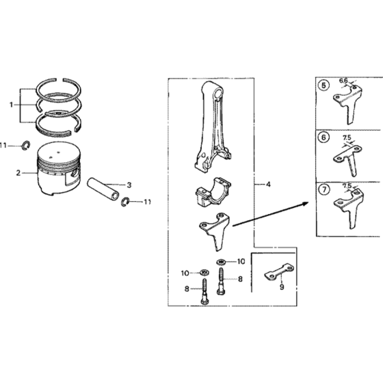 Piston Assembly for Honda G200