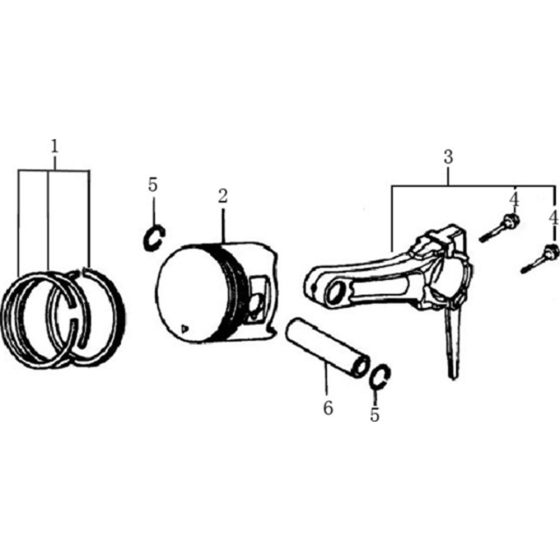 Piston & Rod Assembly for Loncin