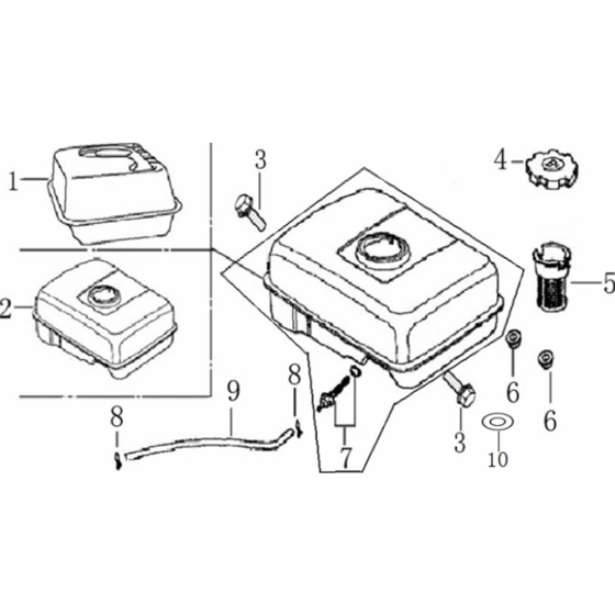 Fuel Tank Assembly for Loncin
