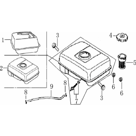 Fuel Tank Assembly for Loncin G340F