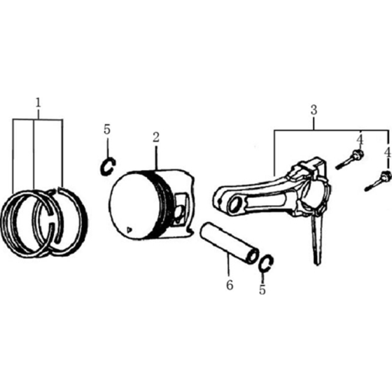 Piston & Rod Assembly for Loncin