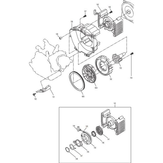 Recoil Assembly for Makita G4300IS