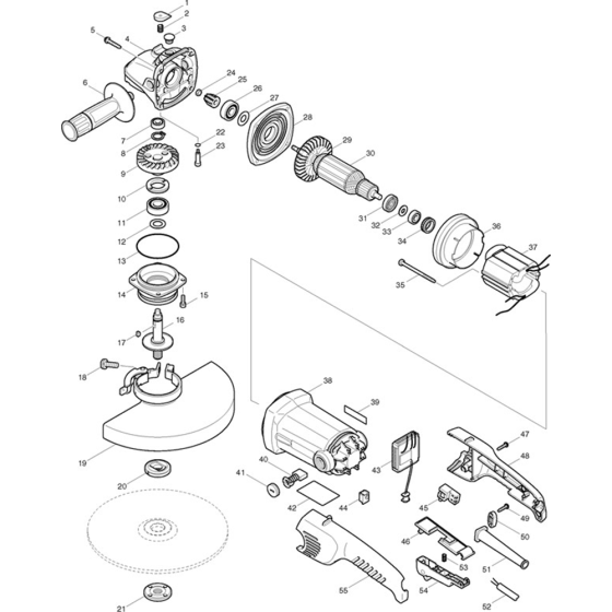 Makita GA9010C Main Assembly