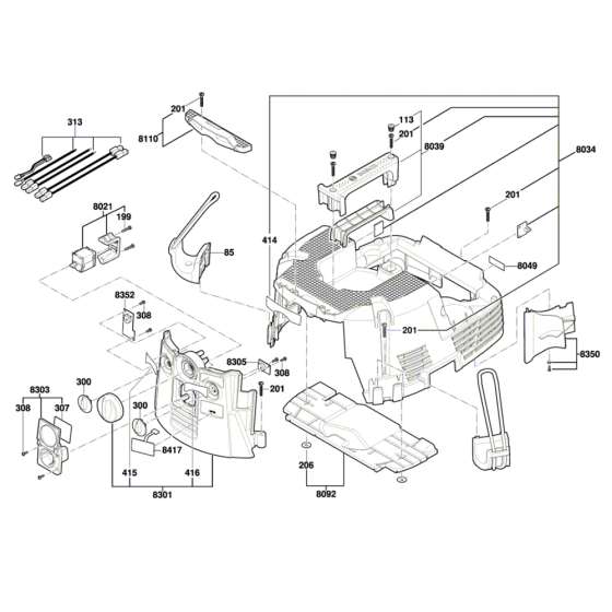 Extractor Assembly for Bosch GAS 55 M