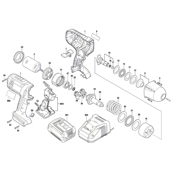 Impact Wrench Assembly for Bosch