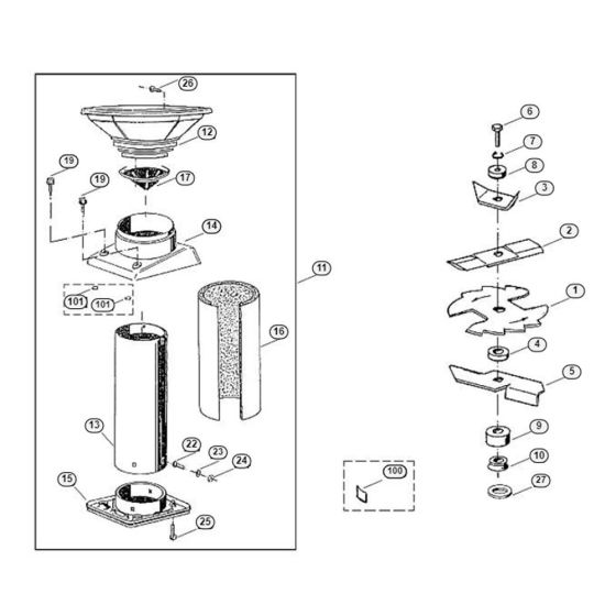 Funnel, Blade Set for GE 210