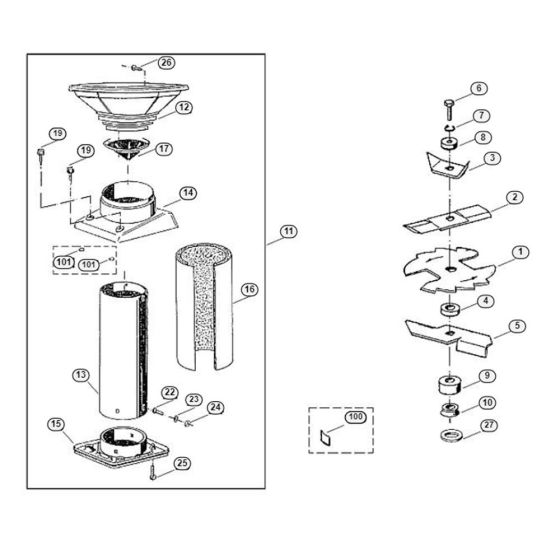 Funnel, Blade Set for GE 220