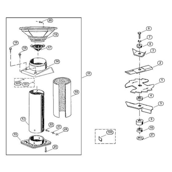 Funnel, Blade Assembly for GE 230