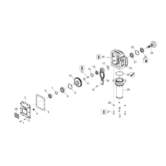 Gearbox Assembly for Altrad Belle RTX50 & RTX60 Trench Rammer