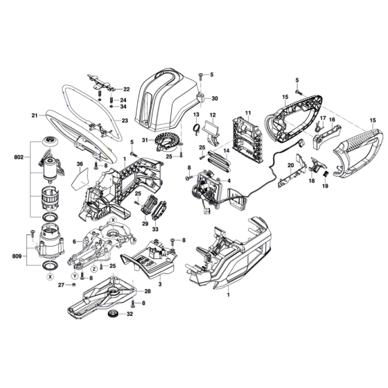 Hedgecutter Assembly for Bosch