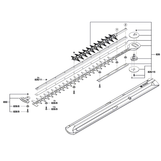 Hedgecutter Assembly for Bosch