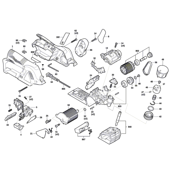 Cordless Planer Assembly