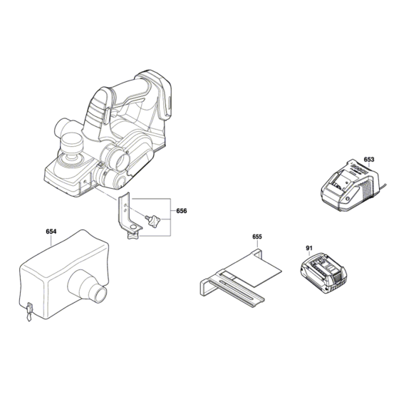 Cordless Planer Assembly