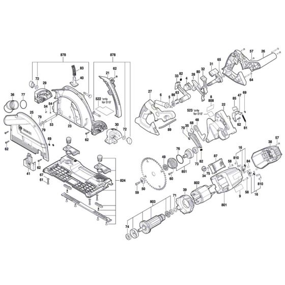 Plunge Saw Assembly for Bosch