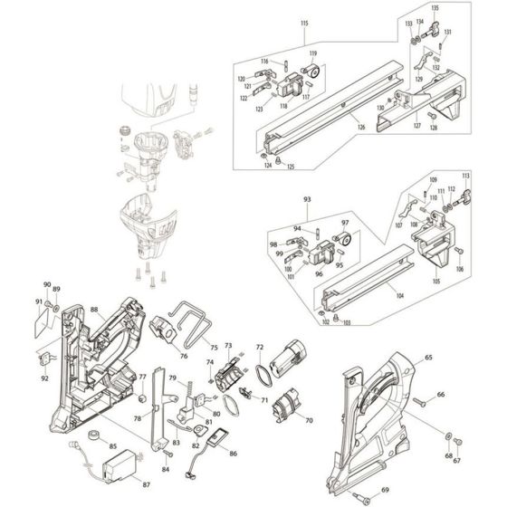 Main Assembly Part 2 for Makita GN420CSE
